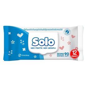 Solo 12x90 Yaprak Okyanus Ferahlığı Islak Havlu