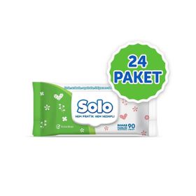 Solo 24'lü 3x60 Adet Bahar Tazeliği Kapaklı Islak Havlu Mendil