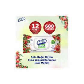 Solo 50'li Doğal Hijyen Elma Sirkesi Karbonat Islak Mendil