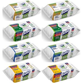Solo 8x100 Yaprak Beyaz Sabun- Sedir- Okaliptus- Limon Yüzey Temizlik Havlusu