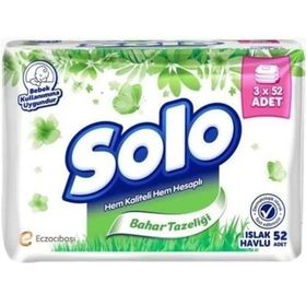 Solo Bahar Tazeliği 3'lü 52 Yaprak Islak Havlu