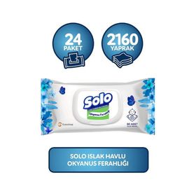 Solo Okyanus Ferahlığı 24x90 2160 Yaprak Islak Havlu