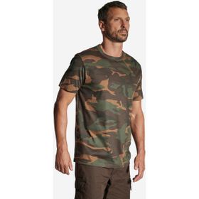 Solognac Yeşil - Woodland 100 Erkek Kısa Kollu Kamuflaj Tişört