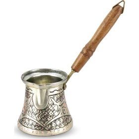 Sonay Bakırcılık Gül Çiçek Gümüşlü 5 Kişilik Bakır Cezve