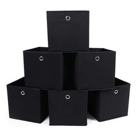 Songmics RFB02H-3 30x30x30 cm Siyah 6'lı Saklama Kutusu