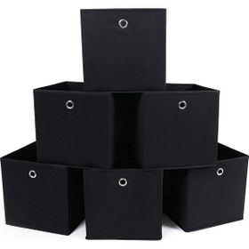 Songmics RFB02H-3 30x30x30 cm Siyah 6'lı Saklama Kutusu