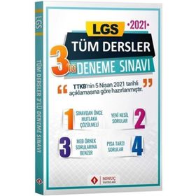 Sonuç Yayınları 8. Sınıf LGS Tüm Dersler 3'lü Deneme