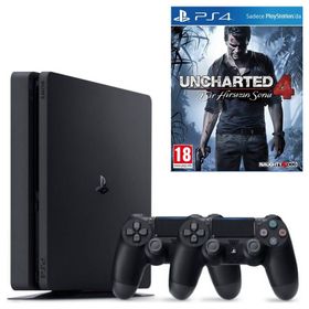 Sony Playstation 4 Slim 500 GB Oyun Konsolu + 2. Kol + Uncharted 4
