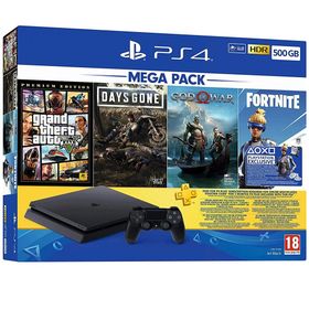 Sony Playstation 4 Slim 500 GB Oyun Konsolu + GTA V + Days Gone + God of War + Fortnite
