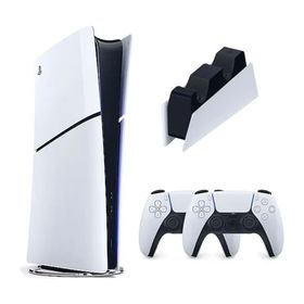 Sony PlayStation 5 Slim Dijital Edition Oyun Konsolu + 2 DualSense + Şarj İstasyonu