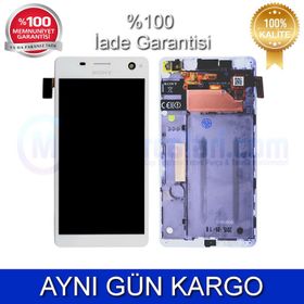 Sony Xperia C4 Dokunmatik Beyaz Çıtalı Lcd Ekran