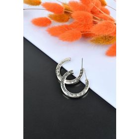 Soobepark Antik Tasarım Halka Gümüş Renk Küpe