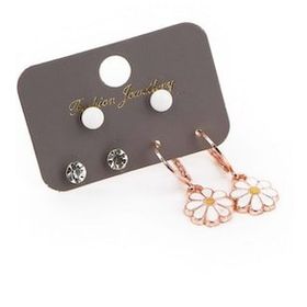 Soobepark Papatya Tasarım Çoklu Rose Gold Renk Küpe