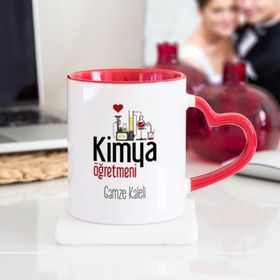 Soppigo Kimya Öğretmeni Kalpli Kırmızı Kupa