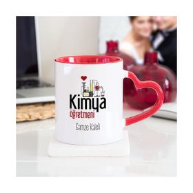 Soppigo Kimya Öğretmeni Kalpli Kırmızı Kupa