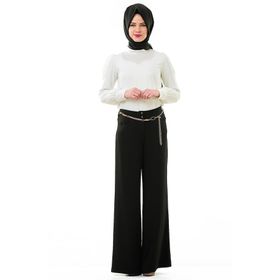 Soralline 1694 Siyah Abiye Bol Kadın Pantolon