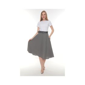 Soralline 780 Gri Ekose Kadın Etek