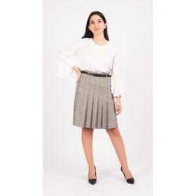 Soralline 785 Gri Ekose Kadın Etek