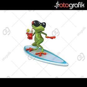 Sörfçü Kurbağa Oto Sticker