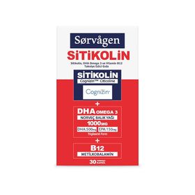 Sorvagen Sitikolin DHA Omega 3 ve B12 Takviye Edici Gıda 30 Kapsül