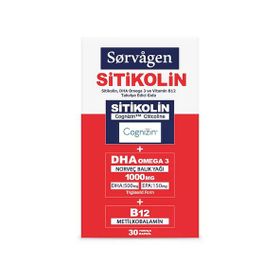 Sorvagen Sitikolin DHA Omega 3 ve B12 Takviye Edici Gıda 30 Kapsül