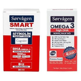 Sorvagen Smart Sitikolin 30 Kapsül + Omega 3 High DHA 50 Kapsül