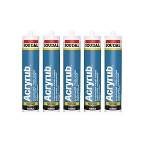 Soudal Acryrub Silikonize Mastik 500 Gram 5'li Paket Tüm Renkler