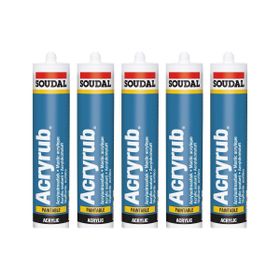 Soudal Acryrub Silikonize Mastik 500 Gram 5'li Paket Tüm Renkler