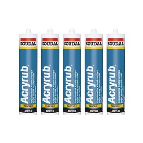 Soudal Acryrub Silikonize Mastik 500 Gram 5'li Paket Tüm Renkler