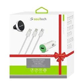 Soultech MIX001 Araç Şarj 3 USB Kablo Araç Tutucu