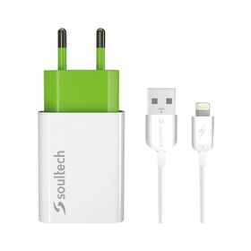 Soultech SC112B Comfort 2100 mAh Beyaz Iphone Seyahat Şarj Cihazı ve Kablo
