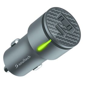 Soultech SS501S Usb-C 20W Usb-A 3.0A Siyah Hızlı Arac Şarjı
