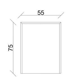 Sözcan Group Aras Antrasit Atlantik Çam 55x75x15 cm Aynalı Üst Dolap