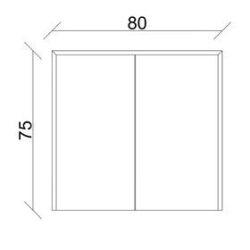 Sözcan Group Aras Antrasit Atlantik Çam 80x75x15 cm Aynalı Üst Dolap