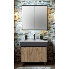 Sözcan Group Aras Takımı Antrasit/Atlantik Çam 80 cm Asma Alt+Üst+Lavabo