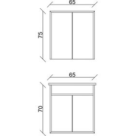 Sözcan Group Dicle Takımı Antrasit 65 cm Asma Alt+Üst+Lavabo