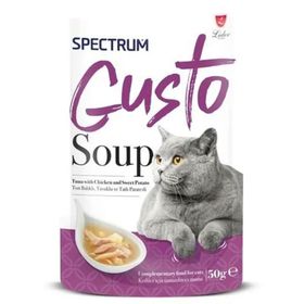 Spectrum Gusto Ton Balıklı Tavuklu ve Tatlı Patatesli 50 gr Kedi Çorbası