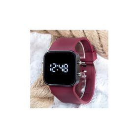 Spectrum ST-303618 Bordo Silikon Kordonlu Çelik Kasa Unisex Dijital Kol Saati