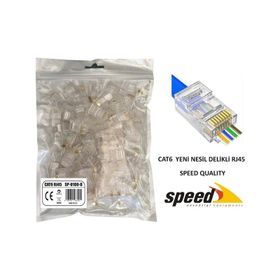Speed SP-U100 D Cat6 100 Adet Yeni Nesil Delikli RJ45 Konnektör