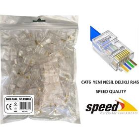 Speed SP-U100 D Cat6 100 Adet Yeni Nesil Delikli RJ45 Konnektör