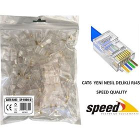Speed SP-U100 D Cat6 100 Adet Yeni Nesil Delikli RJ45 Konnektör