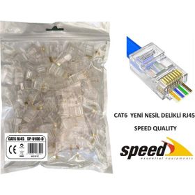 Speed SP-U100 D Cat6 100 Adet Yeni Nesil Delikli RJ45 Konnektör