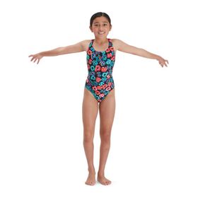 Speedo 8-12377G810 Leaderback Allover Kız Çocuk Yüzücü Mayo