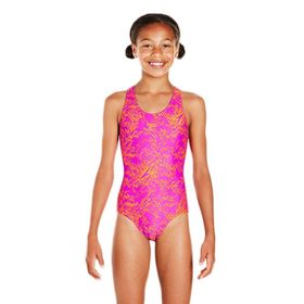 Speedo Boom Allover Splashback Kız Çocuk Mayosu