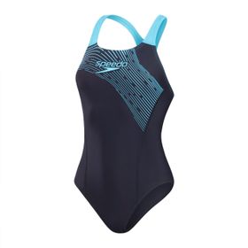 Speedo Medley Logo Black-Red Kadın Yüzücü Mayosu