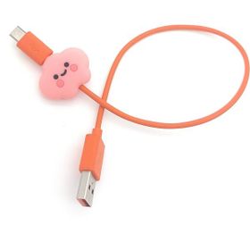Spelt Pink Cloud Kaplama Figür Şarj Kablosu Ucu Koruyucu