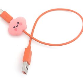 Spelt Pink Cloud Kaplama Figür Şarj Kablosu Ucu Koruyucu