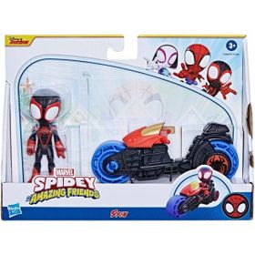 Spider F6777-F7460 Spider and His Amazing Friends Miles Morales Motorsiklet ve Figür