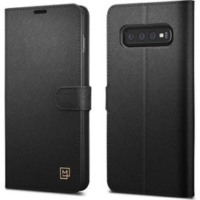 Spigen 605CS25819 Samsung Galaxy S10 La Manon Wallet Saffiano Black Kılıf