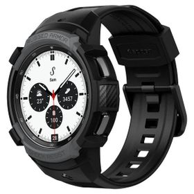 Spigen ACS03833 Rugged Armor Black Samsung Galaxy Watch 4 Classic 42 mm ile Uyumlu Akıllı Saat Kılıfı